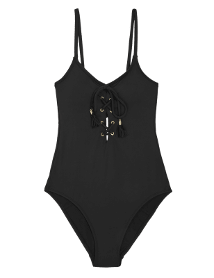 

Womens M&S Collection Padded Scoop Neck Swimsuit - Black, Black