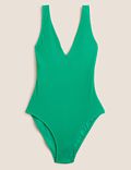 Ribbed Plunge Swimsuit