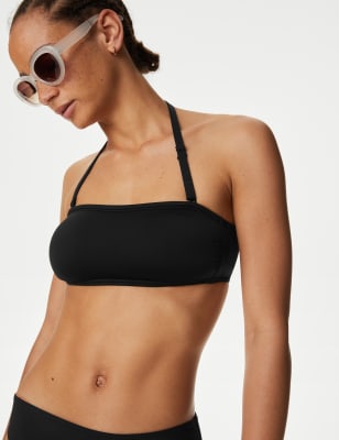 

Womens M&S Collection Padded Bandeau Bikini Top - Black, Black
