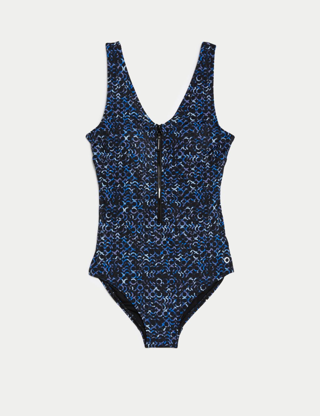 Printed Padded Zip Up Swimsuit image 2