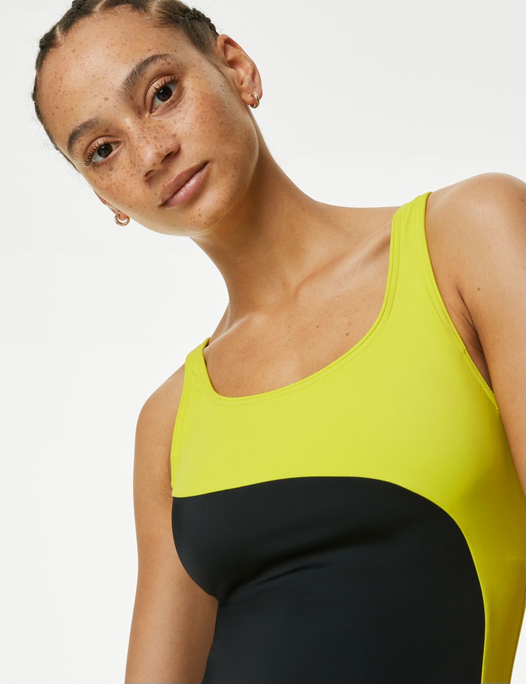 Padded Panelled Scoop Neck Swimsuit image 4