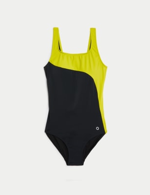Padded Panelled Scoop Neck Swimsuit