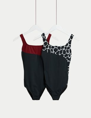 2pk Panelled Swimsuits