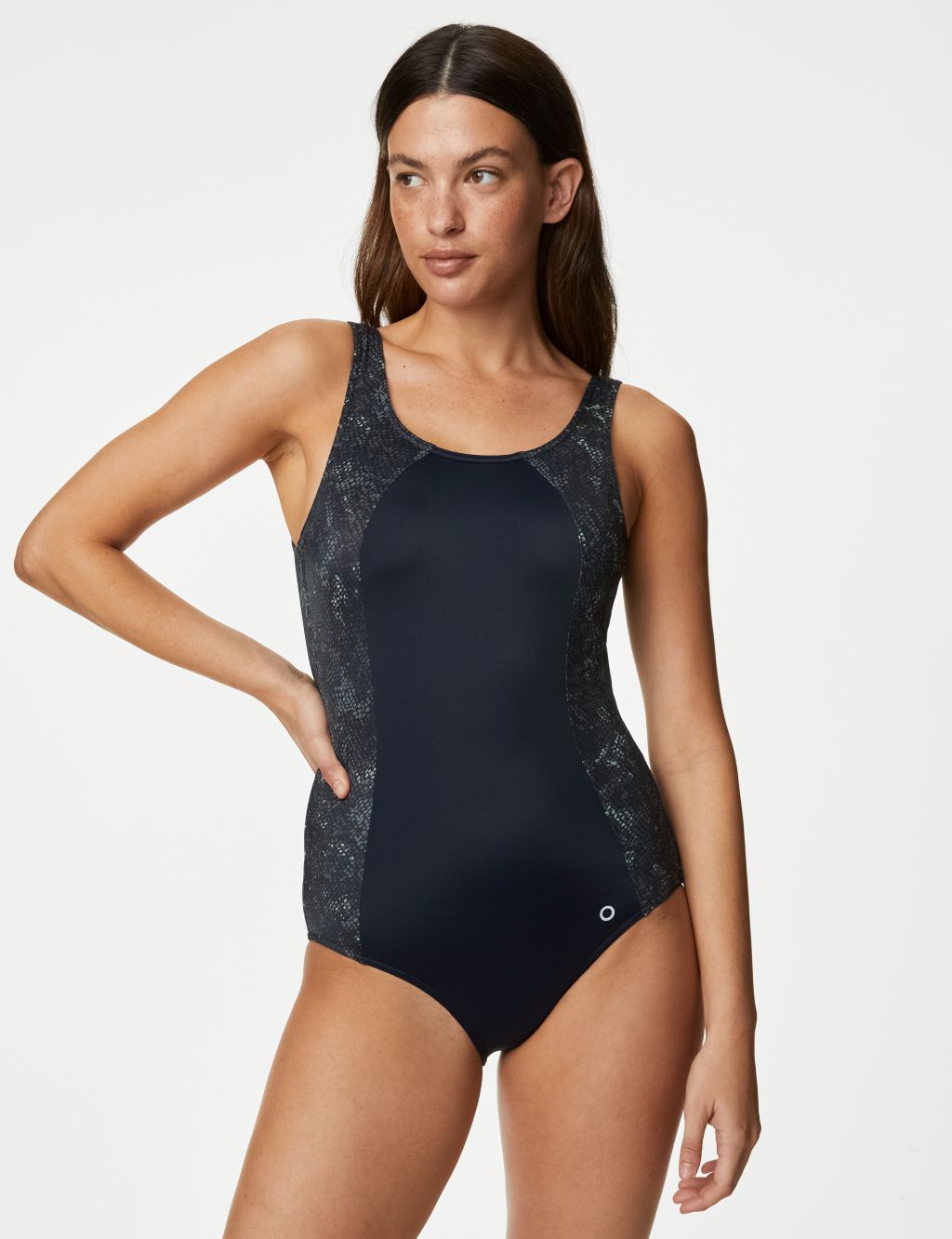 Printed Padded Scoop Neck Swimsuit image 1