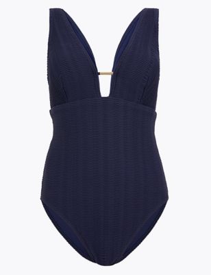 Textured Plunge Swimsuit | M&S Collection | M&S