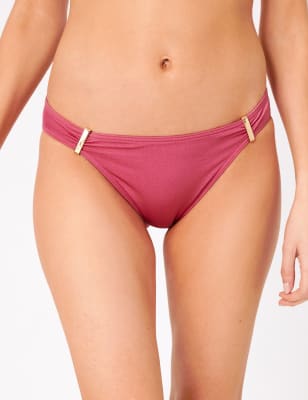 Bas de bikini taille basse avec d&eacute;tail ruch&eacute;