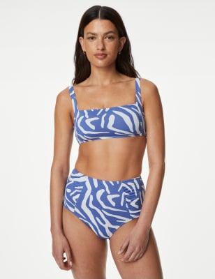 

M&S Collection Parte de arriba de bikini con relleno y cuello cuadrado estampadoWomens - Light Blue Mix, Light Blue Mix