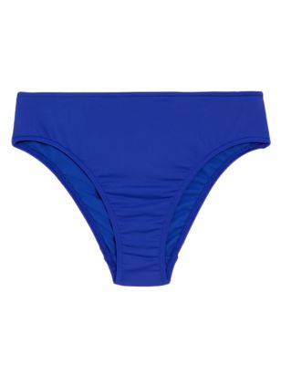 M&S Womens High Waisted High Leg Bikini Bottoms - 22 - Electric Blue, Electric Blue