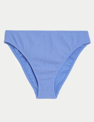 Textured High Waisted Bikini Bottoms
