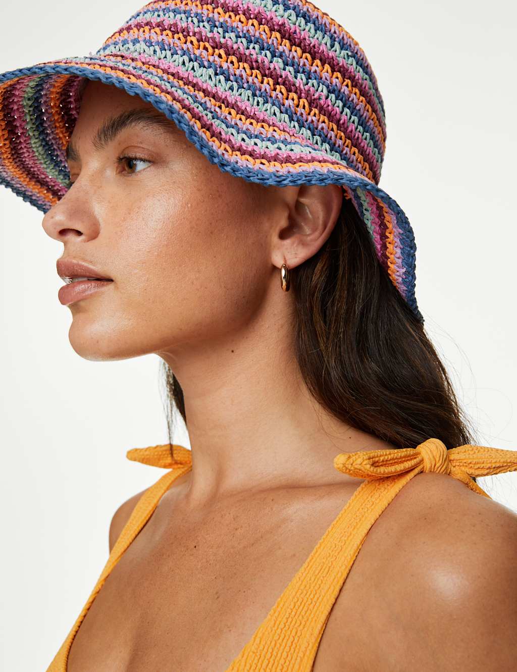Textured Tie Shoulder Swimsuit image 3