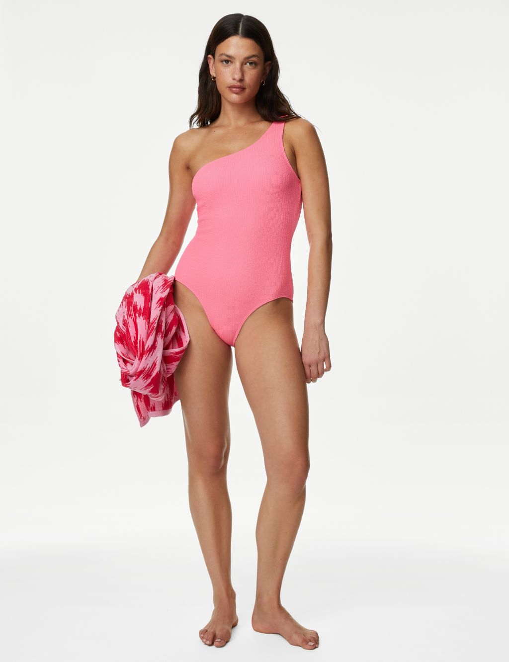 Textured One Shoulder Swimsuit image 2