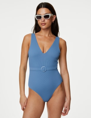 V by Very Plunge Belted Swimsuit - Multi