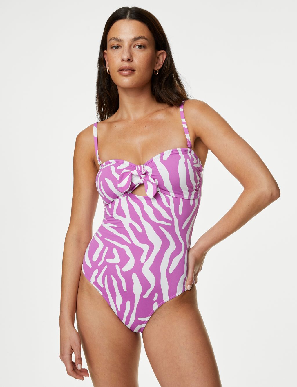 Printed Padded Tie Detail Swimsuit image 1