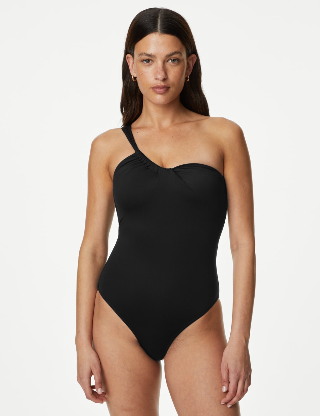 Ruched One Shoulder Swimsuit image 1