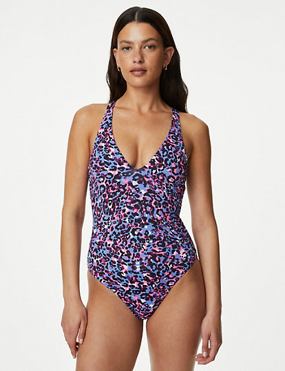 Printed Padded Plunge Swimsuit