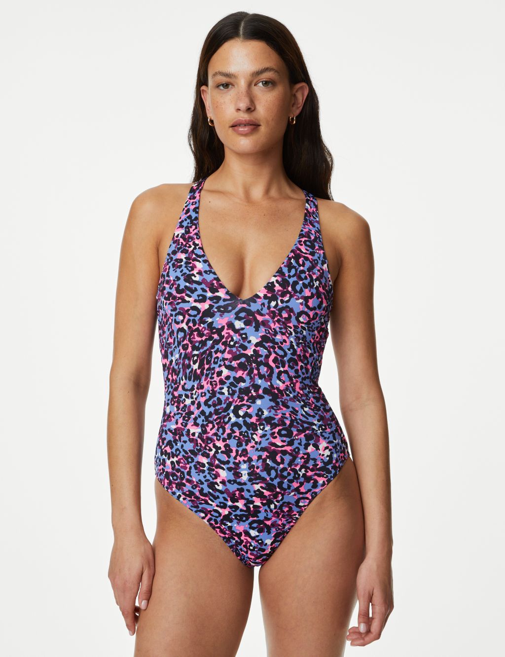 Printed Padded Plunge Swimsuit image 1