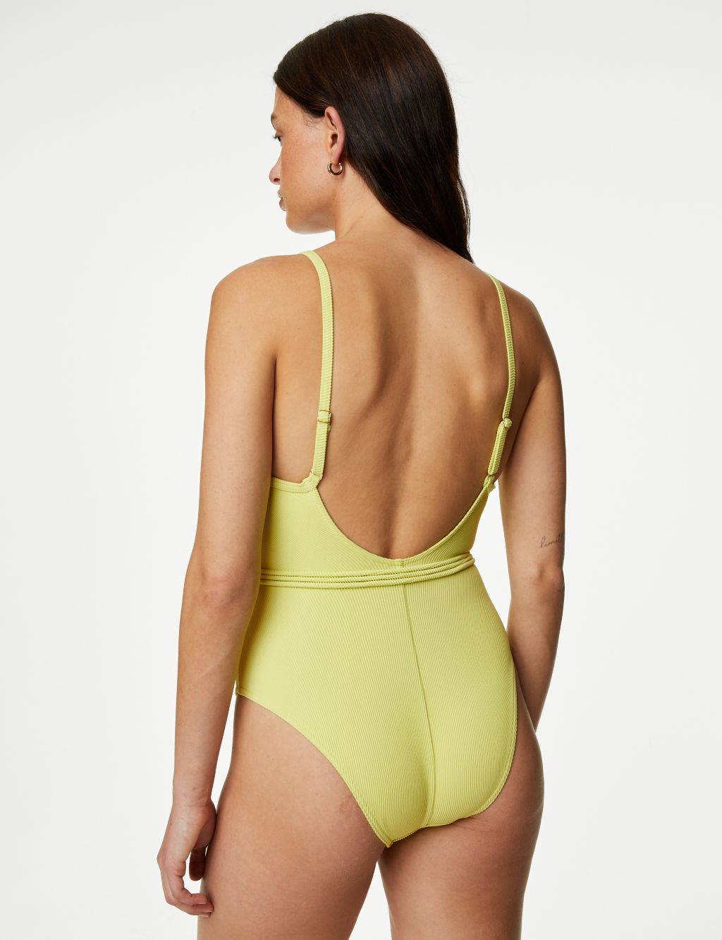 Ribbed Padded Square Neck Swimsuit image 4