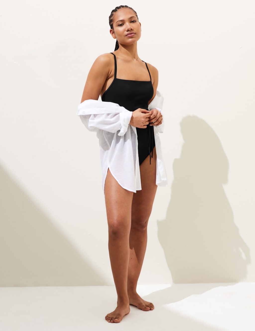 Ribbed Padded Square Neck Swimsuit image 5