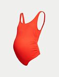 Maternity Padded Ruched Scoop Neck Swimsuit