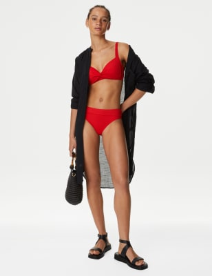 

Womens M&S Collection Roll Top Bikini Bottoms - Poppy, Poppy