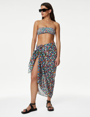 

Womens M&S Collection Printed Padded Bandeau Bikini Top - Multi/Brights, Multi/Brights