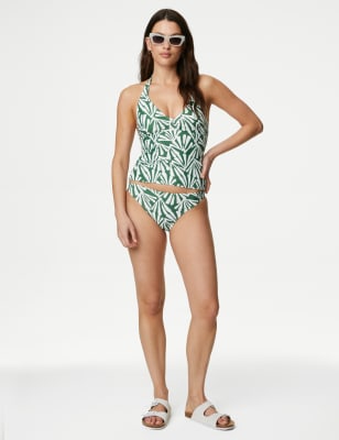 Printed Padded Halterneck Tankini Top - TW