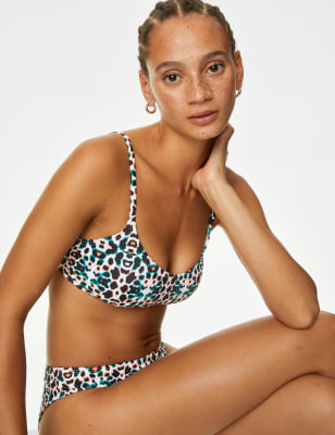 Printed Padded Scoop Neck Bikini Top