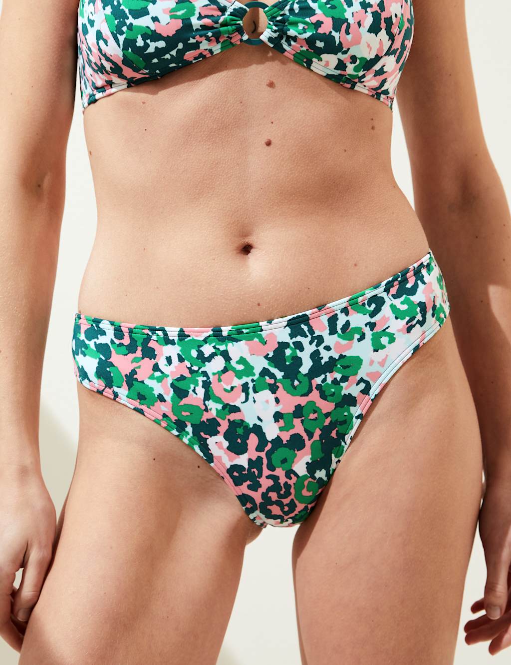 Printed High Leg Bikini Bottoms image 2