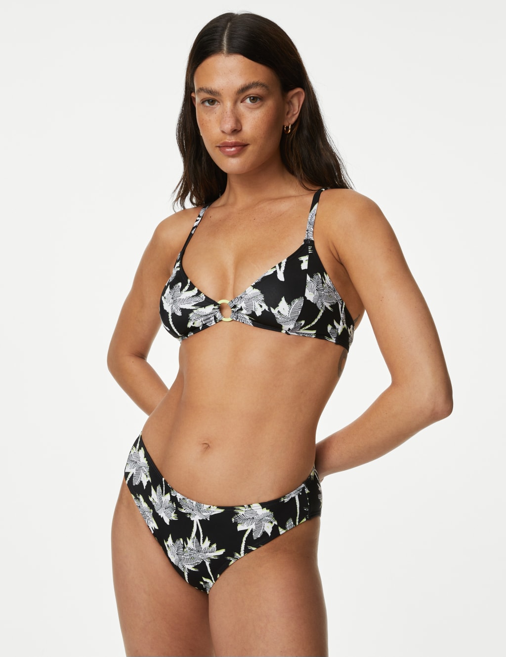 Printed High Leg Bikini Bottoms image 1