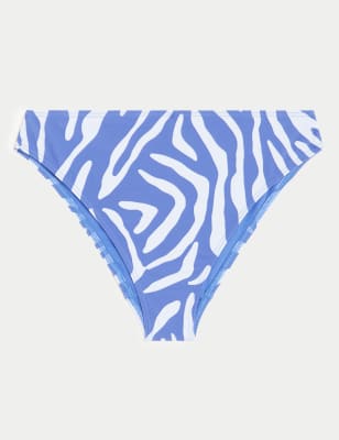 

Womens M&S Collection Animal Print High Waisted Bikini Bottoms - Light Blue Mix, Light Blue Mix