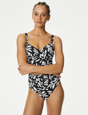 Tummy Control Ruched Plunge Swimsuit, M&S Collection