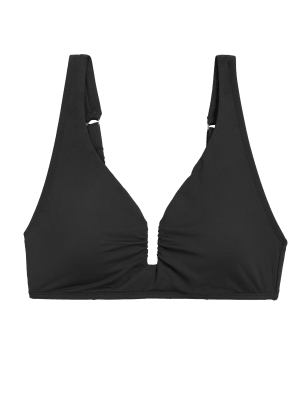 

Womens M&S Collection Padded Plunge Bikini Top - Black, Black