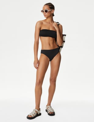 Ribbed Jay Bikini Bottom - Black Cream