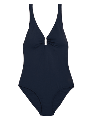 

Womens M&S Collection Badeanzug mit Plunge-Ausschnitt - Navy, Navy