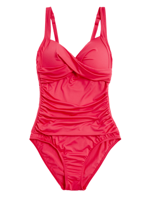

M&S Collection Bañador escotado fruncido con relleno con sujeción del vientreWomens - Bright Red, Bright Red