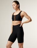 Zip Up Scoop Neck Bikini Top