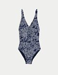 Printed Padded U-Wire Plunge Swimsuit