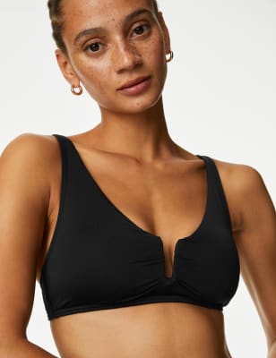 

Womens M&S Collection U-Wire V-Neck Bikini Top - Black, Black