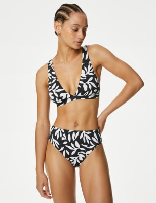 Padded Plunge Bikini Top, M&S Collection