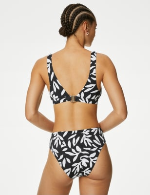 Printed Padded Plunge Bikini Top