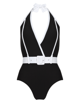 Mono Belted Halterneck Swimsuit | M&S Collection | M&S