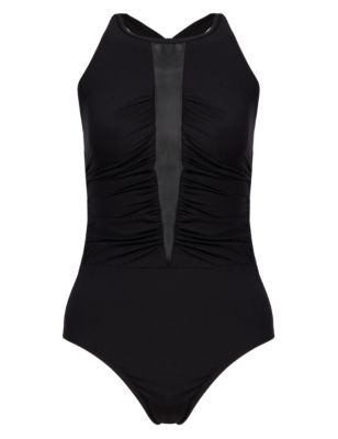Mesh Plunge Bandeau Swimsuit | M&S Collection | M&S
