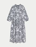 Pure Cotton Printed Midi Kaftan Dress