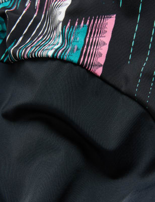 

GOODMOVE Bañador con escote abierto con relleno y estampadoWomens - White/Black, White/Black