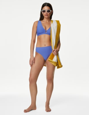 

M&S Collection Parte de abajo de bikini de corte alto festoneado de neoprenoWomens - Lupin, Lupin