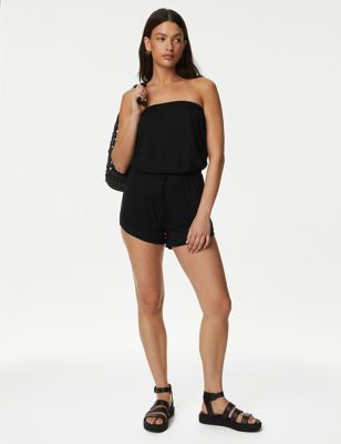 

Womens M&S Collection Jersey Drawstring Sleeveless Playsuit - Black, Black