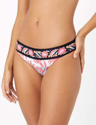 Tanga de bikini &agrave; imprim&eacute; fleuri