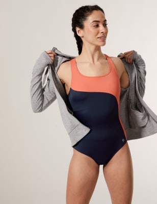 

Womens Goodmove Printed Padded Scoop Neck Swimsuit - Melon, Melon