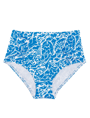 

Womens M&S Collection Bauchkaschierende Bikinihose mit Muster - Blue Mix, Blue Mix