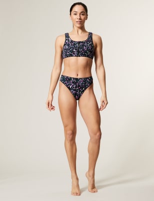 

Womens Goodmove Print Zip Up Bikini Top - Lilac Mix, Lilac Mix